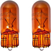 Лампа Koito (Polarg) Silver Coating Bulb WY5W (W2.1x9.5d, T10), 12В, 5Вт, с серебряным покрытием, оранжевая при включении, комплект 2 шт, арт. P7613A