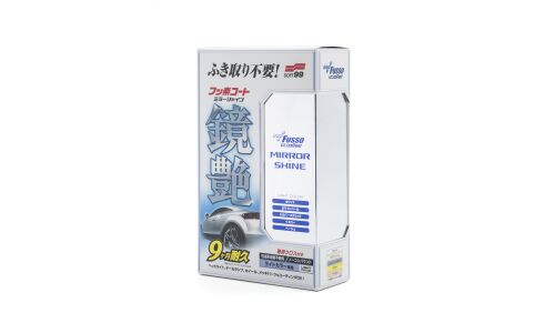 Полироль кузова Soft 99 Fusso Coat Mirror Shine 9 Months, защитный, для усиления блеска светлых автомобилей, бутылка 250мл (+салфетка), арт. 00351