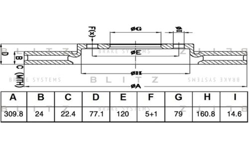 Диск тормозной Blitz, арт. BS0499