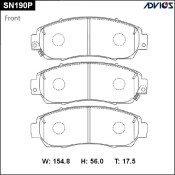 Колодки тормозные дисковые Advics, комплект на ось (4 шт), арт. SN190P