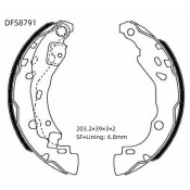 Колодки тормозные барабанные Double Force, комплект на ось (4 шт), арт. DFS8791