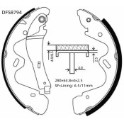 Колодки тормозные барабанные Double Force, комплект на ось (4 шт), арт. DFS8794