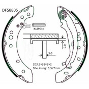 Колодки тормозные барабанные Double Force, комплект на ось (4 шт), арт. DFS8805