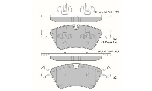 Колодки тормозные дисковые Avantech с противоскрипными пластинами, комплект на ось (4 шт), арт. AV111