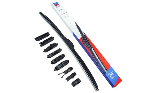 Щетка стеклоочистителя Double Force 600мм (24") гибридная, всесезонная, 10 переходников, 1 шт, арт. DFHY24