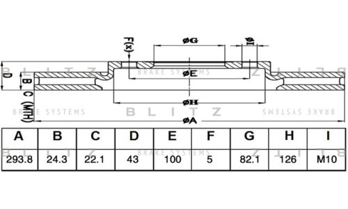 Диск тормозной Blitz, арт. BS0521