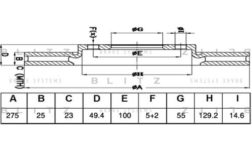 Диск тормозной Blitz, арт. BS0526