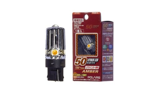 Лампа светодиодная Koito (Polarg) WY21W (WX3x16d, T20), 12В, 3Вт (соответствует 21Вт), оранжевая, 1 шт