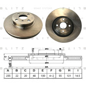 Диск тормозной Blitz, арт. BS0524