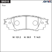 Колодки тормозные дисковые Advics, комплект на ось (4 шт), арт. SN315