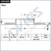Диск тормозной ADVICS, арт. A6R408B