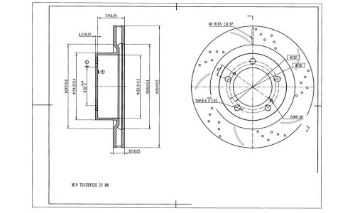 Диск тормозной Avantech перфорированный, арт. BR5001FR