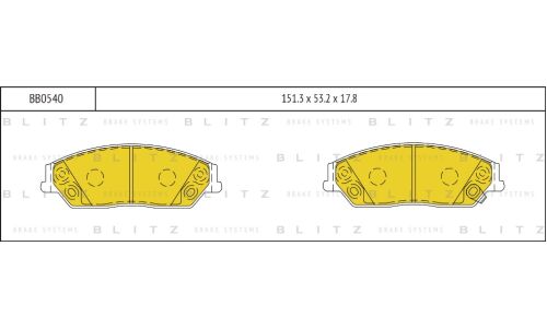 Колодки тормозные Blitz дисковые, арт. BB0540