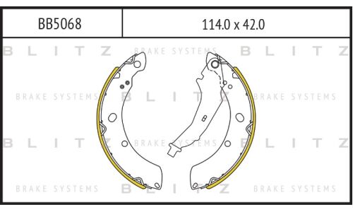 Колодки тормозные Blitz барабанные, арт. BB5068