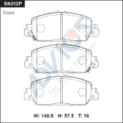 Колодки тормозные дисковые Advics, комплект на ось (4 шт), арт. SN312P