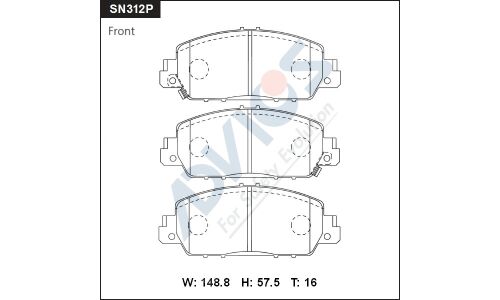 Колодки тормозные дисковые Advics, комплект на ось (4 шт), арт. SN312P