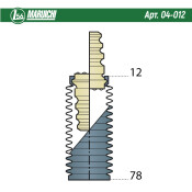 Пыльник-отбойник амортизатора универсальный Maruichi, под шток Ø12мм, арт. 04-012