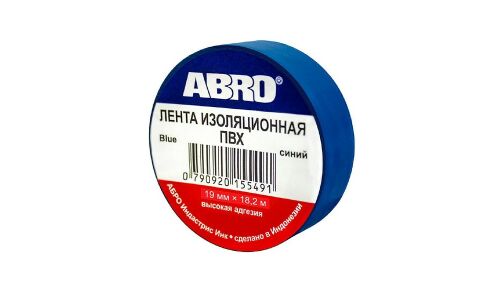 Изолента 19мм x 20м синяя () ABRO, арт. ET91220BLR