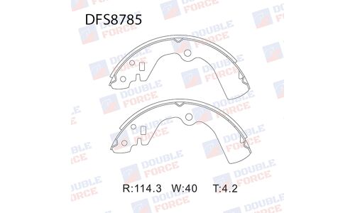 Колодки тормозные барабанные Double Force, комплект на ось (4 шт), арт. DFS8785