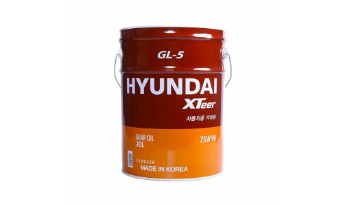Масло трансмиссионное Hyundai XTeer Gear Oil-5 75w90, полусинтетическое, API GL-5, для МКПП и дифференциалов, 20л, арт. 1120439