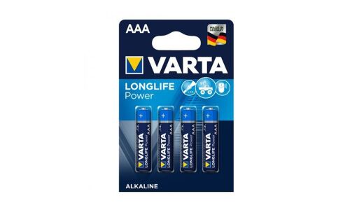 Батарейка щелочная Varta Longlife Power, ААА (LR03), 1.5В, 4 шт, арт. 4008496559749