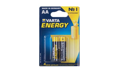 Батарейка щелочная Varta Energy, AA (LR6), 1.5В, 2 шт, арт. 4008496770373