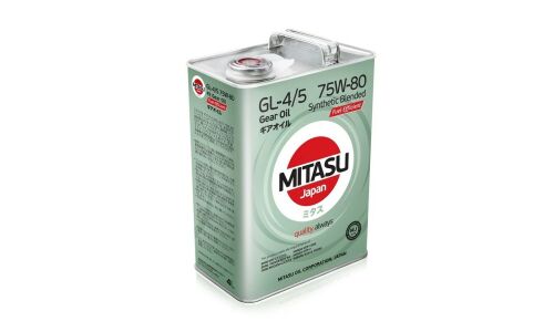 Масло трансмиссионное Mitasu Gear Oil FE 75w80, полусинтетическое, API GL-4/5, для МКПП и раздаточных коробок, 4л, арт. MJ-441/4