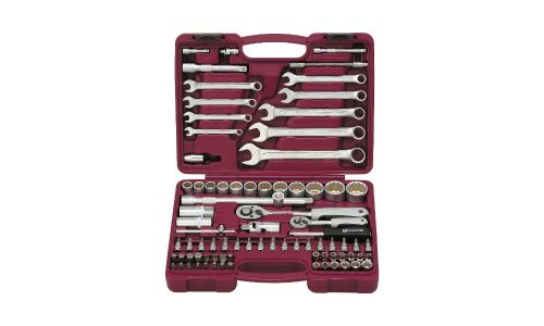 Набор инструментов Thorvik, под размеры 1/2, 1/4", 12-гранные головки, комплект 82 предмета, арт. UTS0082/12