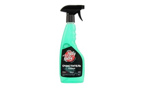 Очиститель стёкол и зеркал Polly Rolly, от различных загрязнений, с ароматом перечной мяты, бутылка с триггером 500мл, арт. PRGC-PM-500