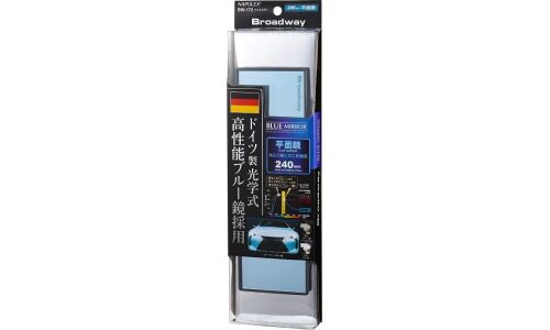 Зеркало салонное Napolex Broadway Blue Mirror, прямоугольное, прямое, 75x240мм, антибликовое голубое напыление, чёрное, арт. BW-172