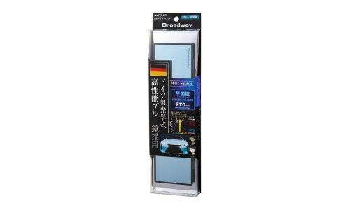 Зеркало салонное Napolex Broadway Blue Mirror, прямоугольное, прямое, 75x270мм, антибликовое голубое напыление, чёрное, арт. BW-174