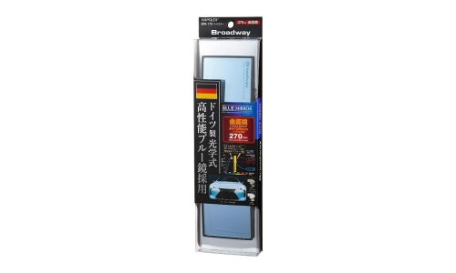 Зеркало салонное Napolex Broadway Blue Mirror, прямоугольное, панорамное, 75x270мм, антибликовое голубое напыление, чёрное, арт. BW-175