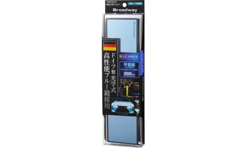 Зеркало салонное Napolex Broadway Blue Mirror, прямоугольное, прямое, 75x300мм, антибликовое голубое напыление, чёрное, арт. BW-176