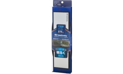 Зеркало салонное Napolex Broadway Aluminum Plating Mirror, прямоугольное, прямое, 75x270мм, антибликовое осветляющее напыление для тонированных авто, чёрное, арт. BW-864