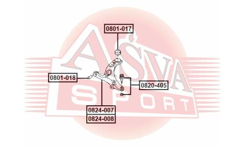 Рычаг подвески Asva, передний, правый, для Subaru Forester, арт. 0824-007