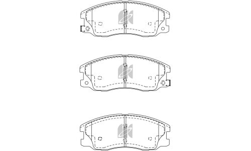 Колодки тормозные дисковые Kashiyama, передние, комплект на ось (4 шт), арт. D11242MH