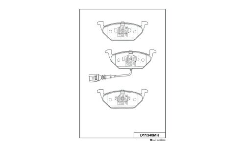 Колодки тормозные дисковые Kashiyama, передние, комплект на ось (4 шт), арт. D11340MH