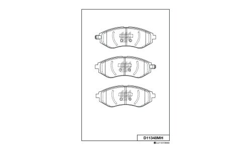 Колодки тормозные дисковые Kashiyama, передние, комплект на ось (4 шт), арт. D11348MH