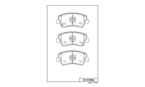 Колодки тормозные дисковые Kashiyama, передние, комплект на ось (4 шт), арт. D11379MH