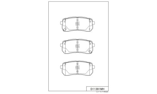 Колодки тормозные дисковые Kashiyama, задние, комплект на ось (4 шт), арт. D11391MH