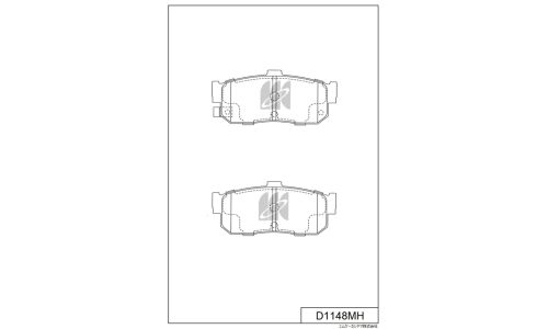 Колодки тормозные дисковые Kashiyama, задние, комплект на ось (4 шт), арт. D1148MH