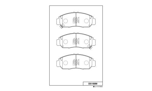 Колодки тормозные дисковые Kashiyama, передние, комплект на ось (4 шт), арт. D5198M