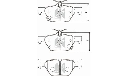 Колодки тормозные дисковые Kashiyama, задние, комплект на ось (4 шт), арт. D7078M