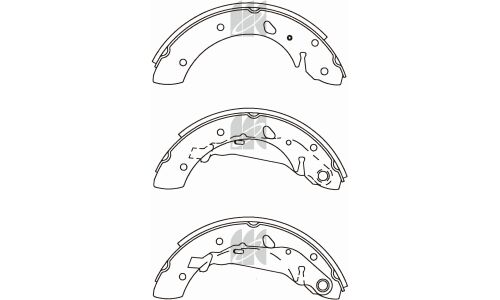 Колодки тормозные барабанные Kashiyama, комплект на ось (4 шт), арт. K2347