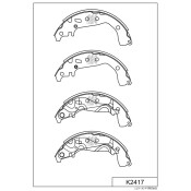 Колодки тормозные барабанные Kashiyama, комплект на ось (4 шт), арт. K2417