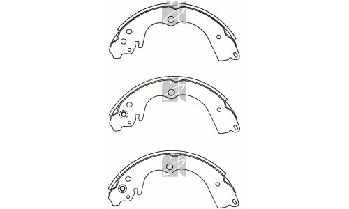 Колодки тормозные барабанные Kashiyama, комплект на ось (4 шт), арт. K7753