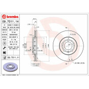 Диск тормозной Brembo, арт. 09701111