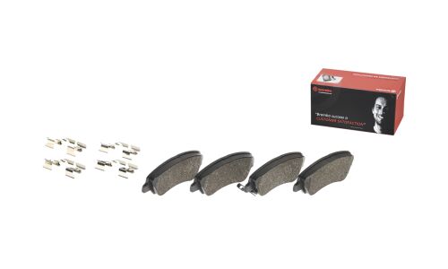 Колодки тормозные дисковые Brembo, комплект на ось (4 шт), арт. P18025