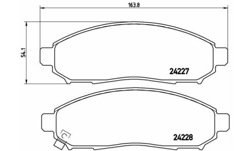Колодки тормозные дисковые Brembo, комплект на ось (4 шт), арт. P56059