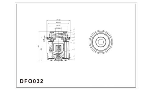 Фильтр масляный DOUBLE FORCE арт. DFO032 DFO032